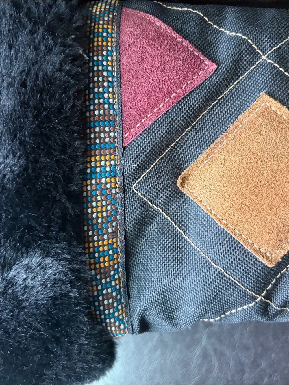 Baffin Black Winter Boots with Brown and Burgundy Suede Accents
